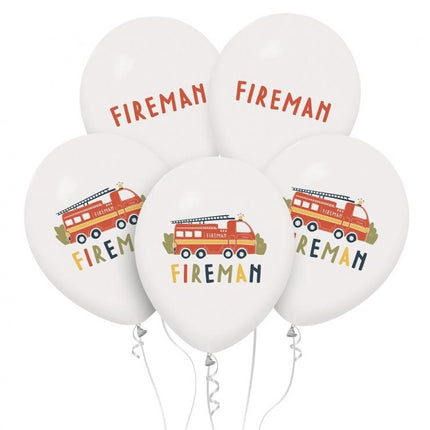 Tűzoltó Fireman léggömb, lufi 5 db-os 12 inch (30 cm)