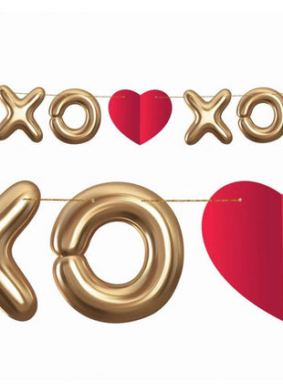 Szerelem XOXO papír girland 200 cm