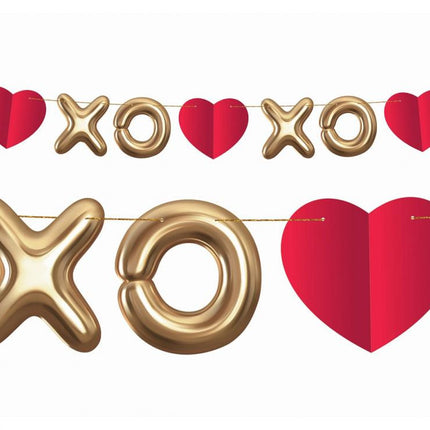 Szerelem XOXO papír girland 200 cm