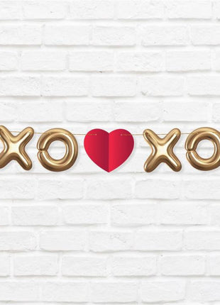 Szerelem XOXO papír girland 200 cm
