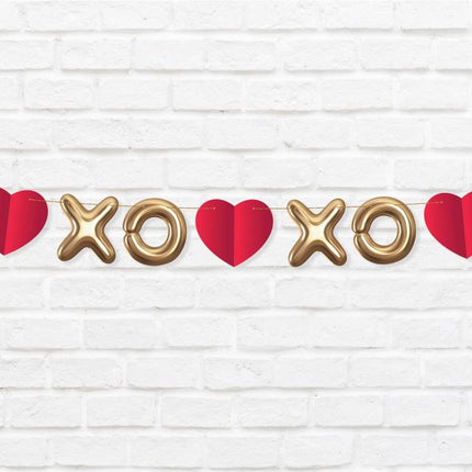 Szerelem XOXO papír girland 200 cm
