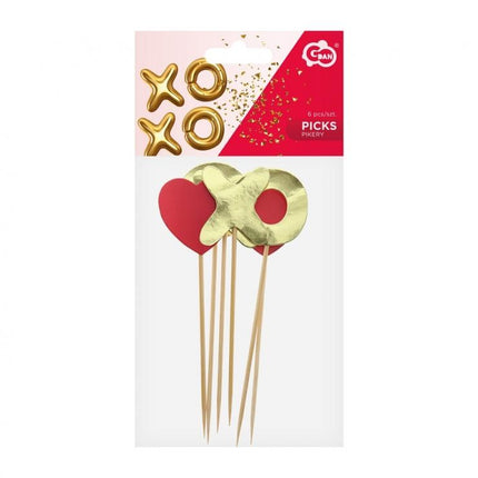 Szerelem XOXO díszítő pálca 6 db-os