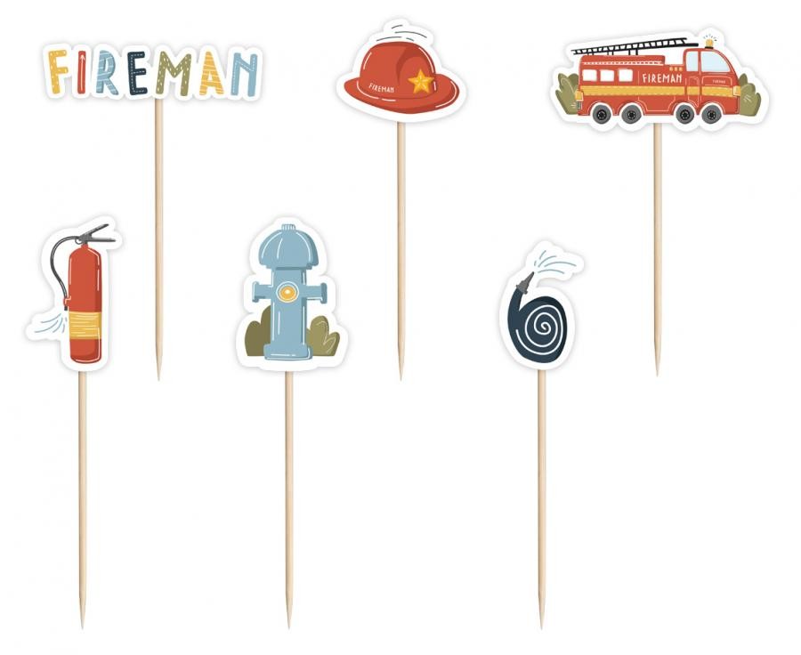 Tűzoltó Fireman díszítő pálca 6 db-os