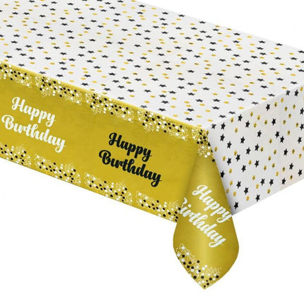 Arany Happy Birthday B&C Gold fólia asztalterítő 137x183 cm