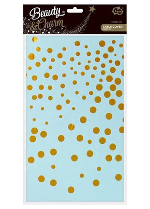 Kék B&C Gold Dots fólia asztalterítő 137x183 cm