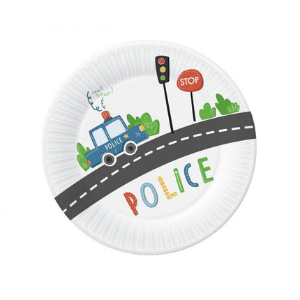 Rendőr Beep papírtányér 6 db-os 18 cm