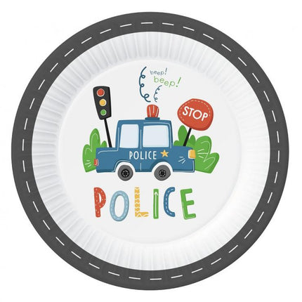 Rendőr Beep papírtányér 6 db-os 23 cm