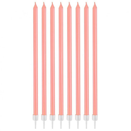 Pearly Light Pink, Rózsaszín tortagyertya, gyertya szett 8 db-os