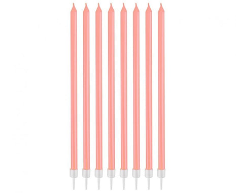 Pearly Light Pink, Rózsaszín tortagyertya, gyertya szett 8 db-os