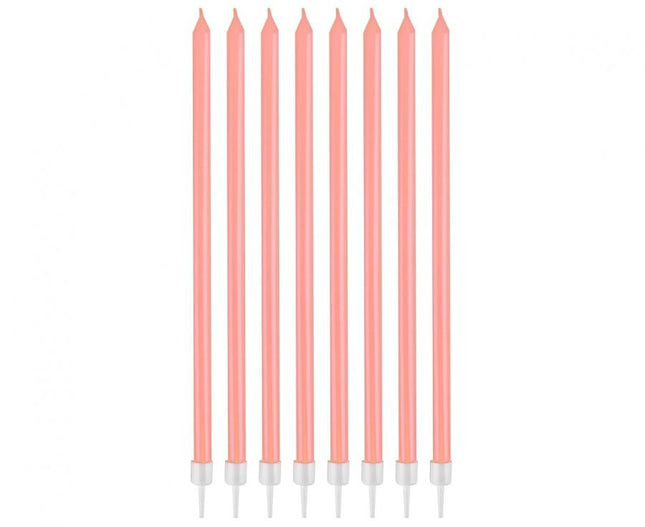 Pearly Light Pink, Rózsaszín tortagyertya, gyertya szett 8 db-os