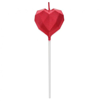 Diamond Heart Red, Szív tortagyertya, gyertya