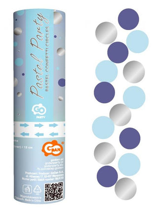 Színes Blue-Silver konfetti kilövő 15 cm