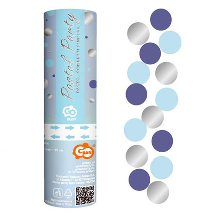 Színes Blue-Silver konfetti kilövő 15 cm