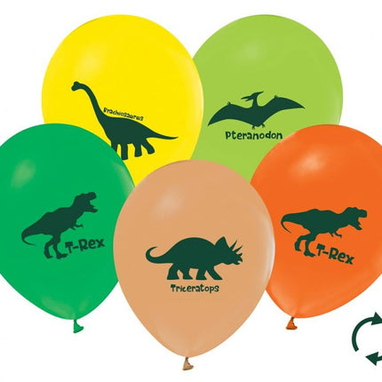 Dinoszaurusz Colorful léggömb, lufi 5 db-os 12 inch (30 cm)