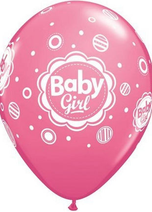 Baby Girl Pink Mix léggömb, lufi 6 db-os 11 inch (28 cm)