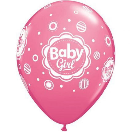 Baby Girl Pink Mix léggömb, lufi 6 db-os 11 inch (28 cm)