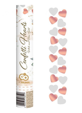 Rose gold Hearts, Szív konfetti kilövő 30 cm