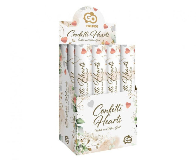 Rose gold Hearts, Szív konfetti kilövő 30 cm