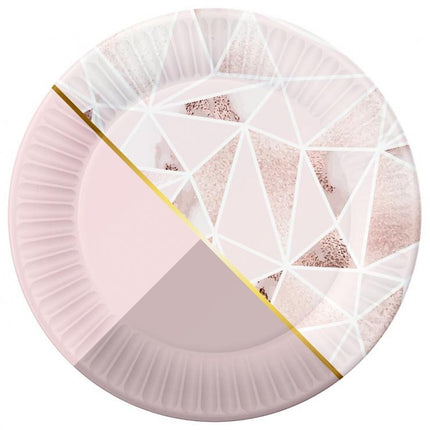 Rózsaszín Rose Chic papírtányér 6 db-os 18 cm