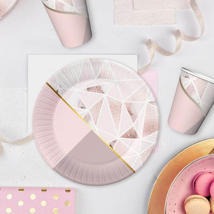 Rózsaszín Rose Chic papírtányér 6 db-os 18 cm