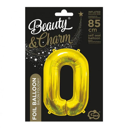 Arany Gold 0-ás szám fólia lufi 85 cm