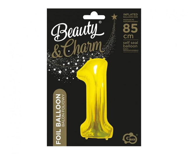 Arany Gold 1-es szám fólia lufi 85 cm