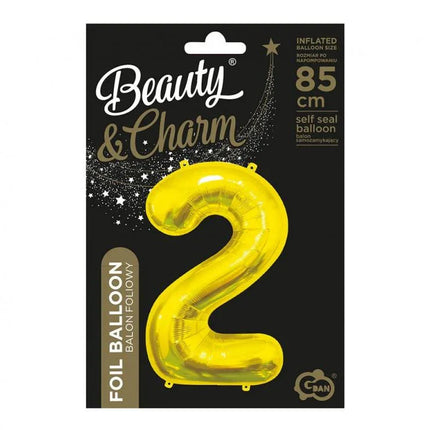 Arany Gold 2-es szám fólia lufi 85 cm