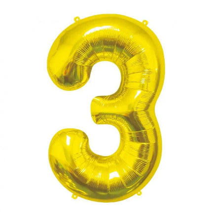 Arany Gold 3-as szám fólia lufi 85 cm