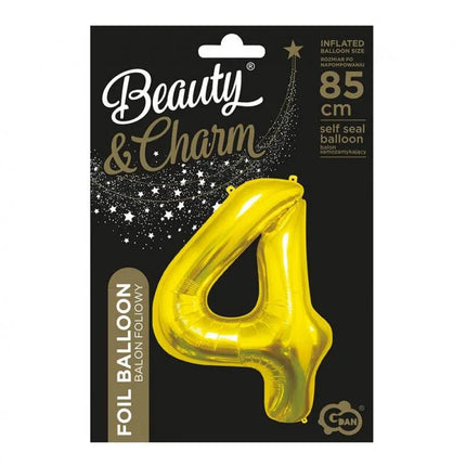 Arany Gold 4-es szám fólia lufi 85 cm