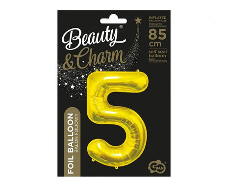 Arany Gold 5-ös szám fólia lufi 85 cm