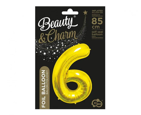 Arany Gold 6-os szám fólia lufi 85 cm