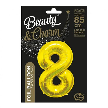 Arany Gold 8-as szám fólia lufi 85 cm