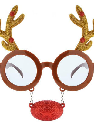 Szarvas Reindeer szemüveg piros orral