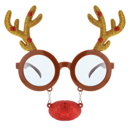 Szarvas Reindeer szemüveg piros orral