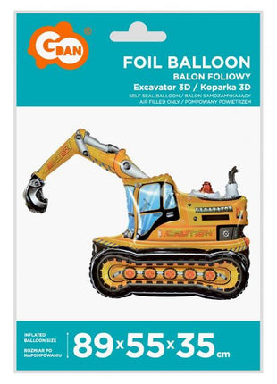 Markológép Excavator 3D fólia lufi 89 cm