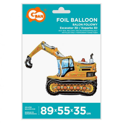 Markológép Excavator 3D fólia lufi 89 cm