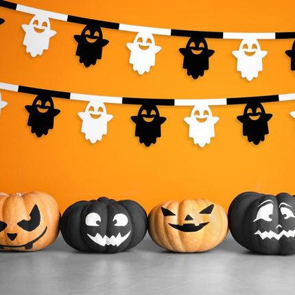Halloween Szellem Black papír girland 360 cm