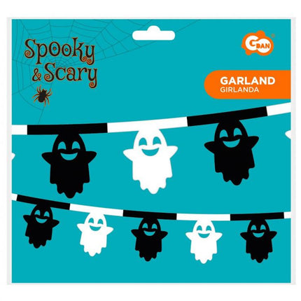 Halloween Szellem Black papír girland 360 cm