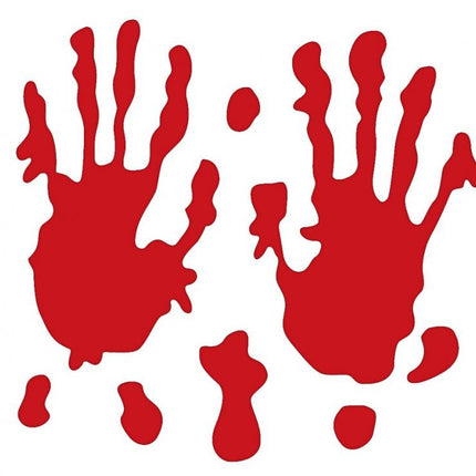 Halloween Véres kéznyom Bloody zselés ablak matrica szett