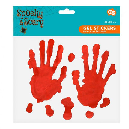 Halloween Véres kéznyom Bloody zselés ablak matrica szett