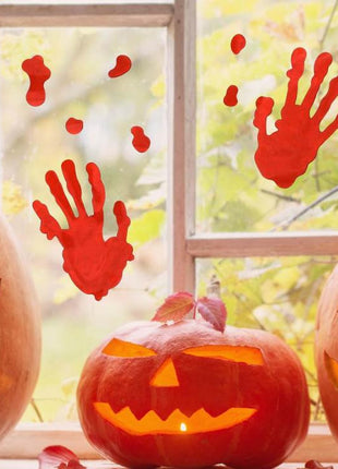 Halloween Véres kéznyom Bloody zselés ablak matrica szett