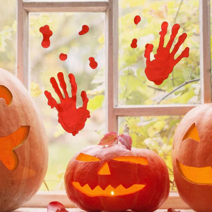 Halloween Véres kéznyom Bloody zselés ablak matrica szett