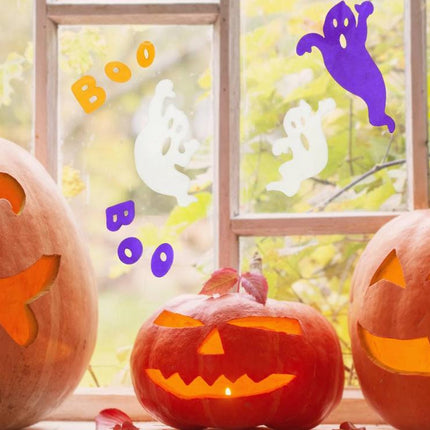 Halloween Boo zselés ablak matrica szett