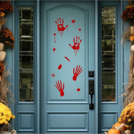 Halloween véres nyomok Bloody ablak matrica szett