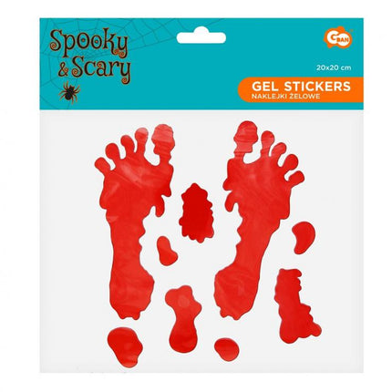 Halloween véres lábnyom Bloody zselés ablak matrica szett