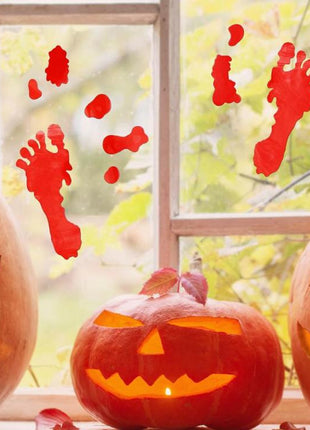 Halloween véres lábnyom Bloody zselés ablak matrica szett