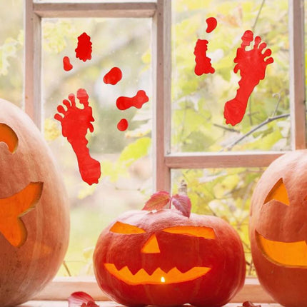 Halloween véres lábnyom Bloody zselés ablak matrica szett