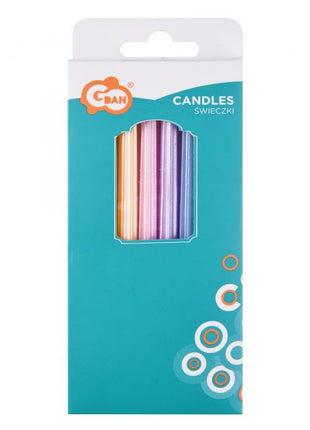 Színes Macaron Metallic tortagyertya, gyertya szett 6 db-os