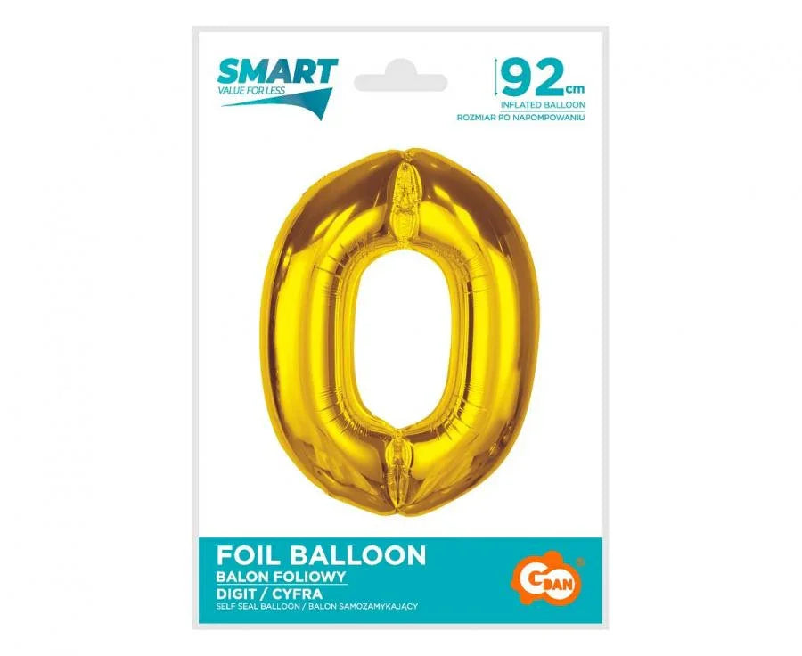 Arany 0-ás Gold szám fólia lufi 92 cm