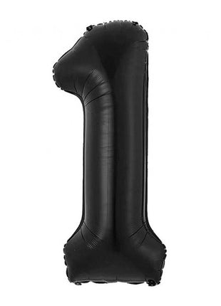 Fekete 1-es B&C Matt Black szám fólia lufi 85 cm